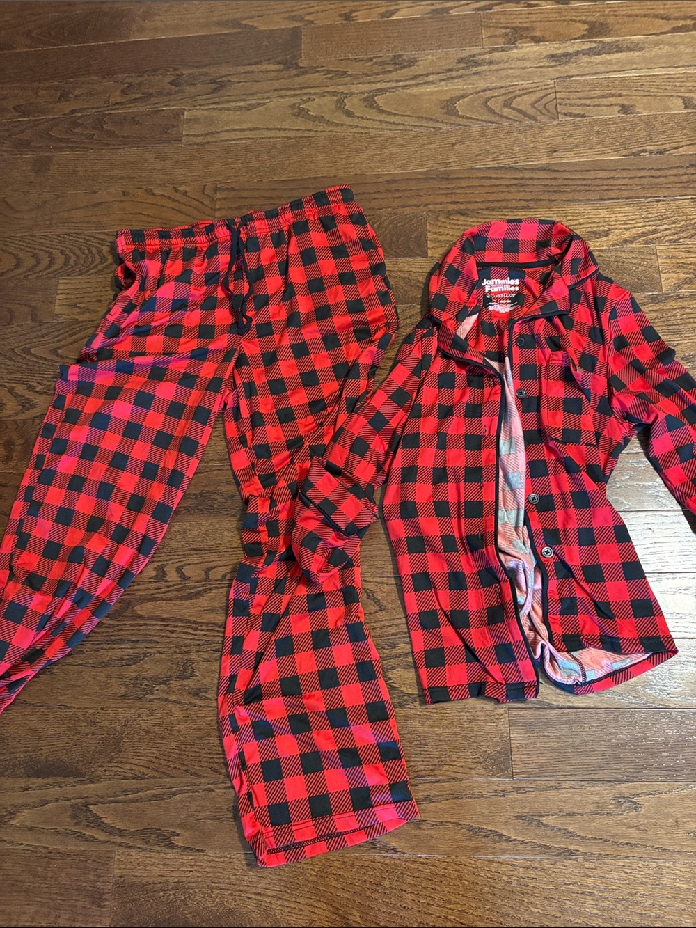 Red Buffalo Cuddl dud women’s Pajama Set -Button-Front Top & Elastic Waist Pants